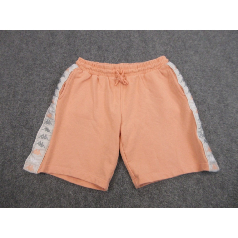 Kappa Shorts Womens XL Orange Sweat Elastic Waist Logo Tape 9 Inseam Athletic